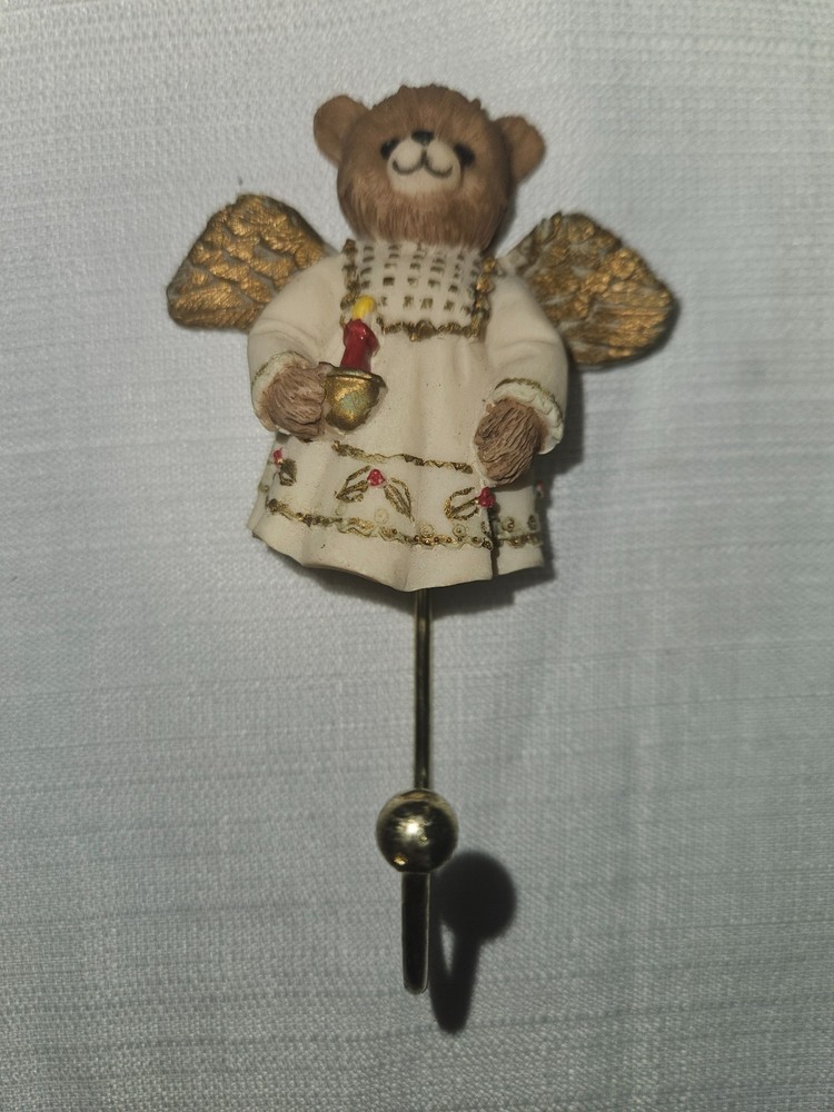 Vintage Christmas Angel Bear Wall Hook