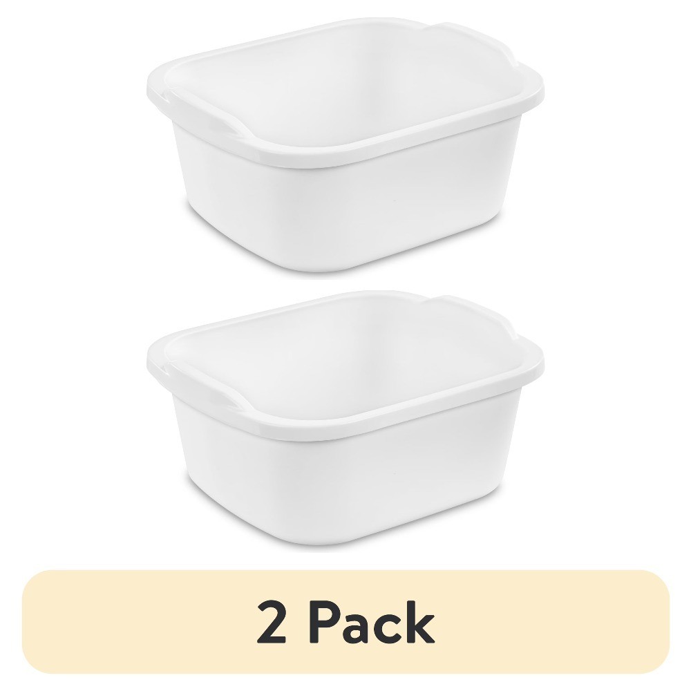 Multi-Purpose 12 Quart Dishpan Plastic Wash Tub Kitchen Sink Basin White