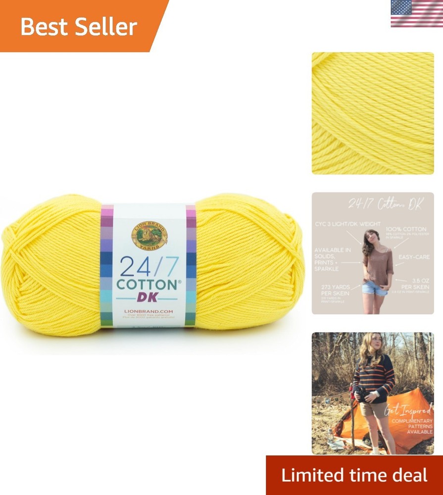 24/7 Cotton DK Yarn, Lemon Drop