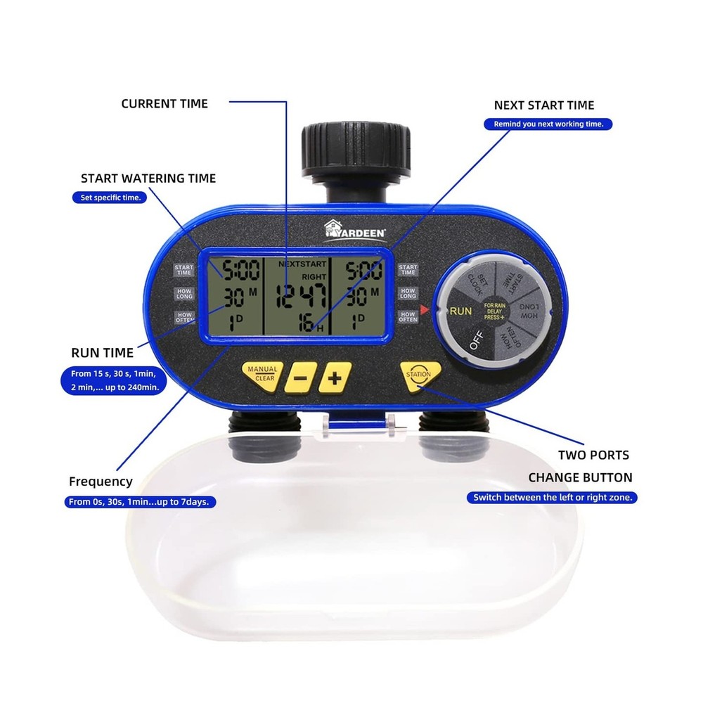 Sprinkler Timer for Garden Hose, Programmable Hose Timer with Rain ... Fast Ship