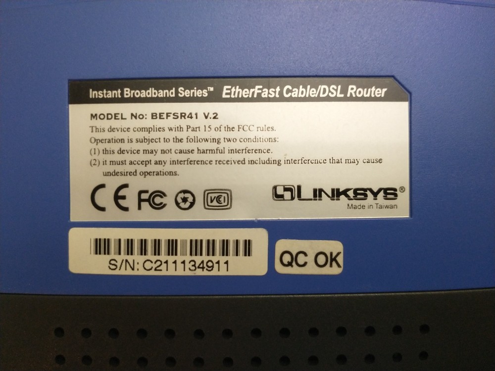 Linksys BEFSR41 V.2 Cable / DSL Router