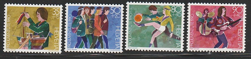 Switzerland   1990   Sc # B 564-67   MNH   OG