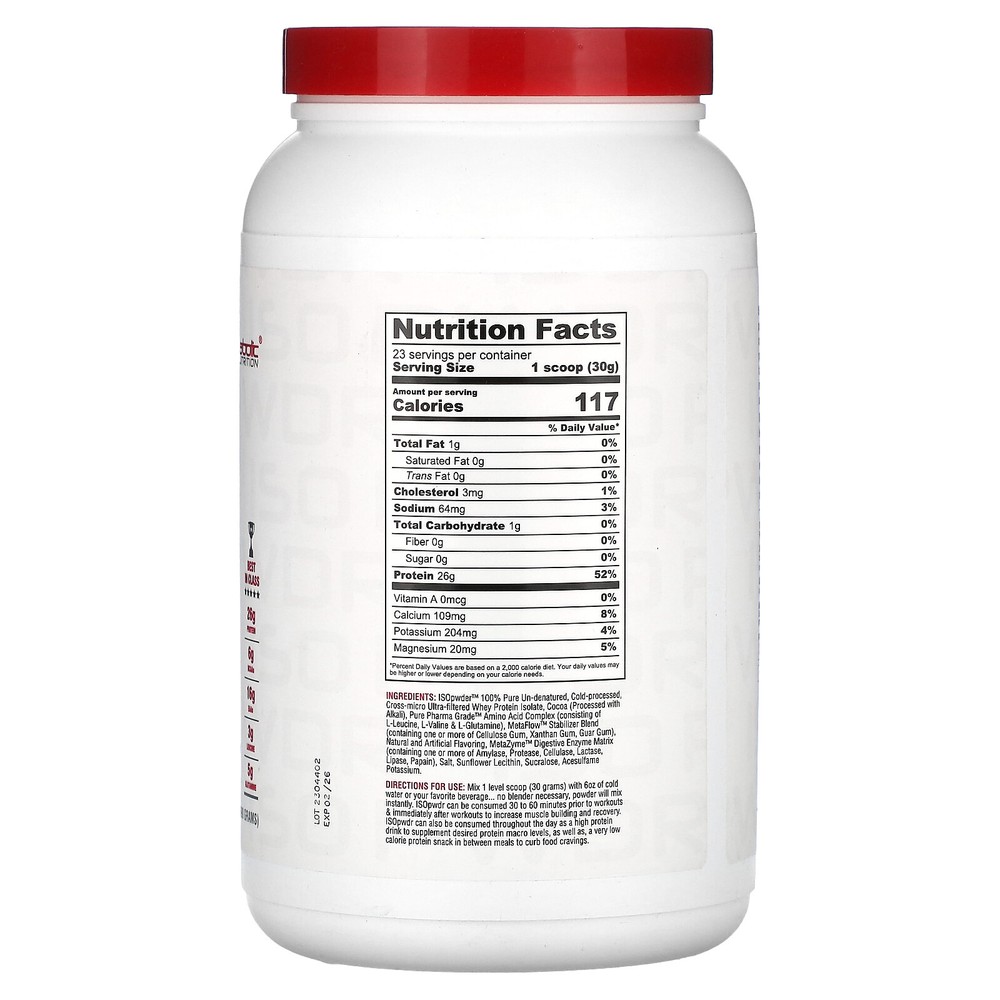 ISOpwdr, Whey Protein Isolate, Chocolate Cupcake, 1.52 lb (690 g)