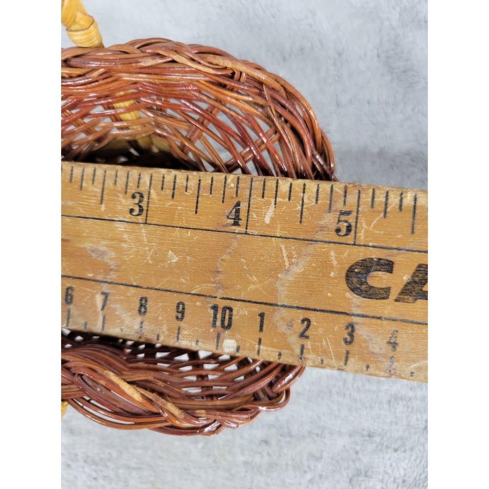 Mini Wicker Basket Decorative Handle Small Rattan Weave Accent