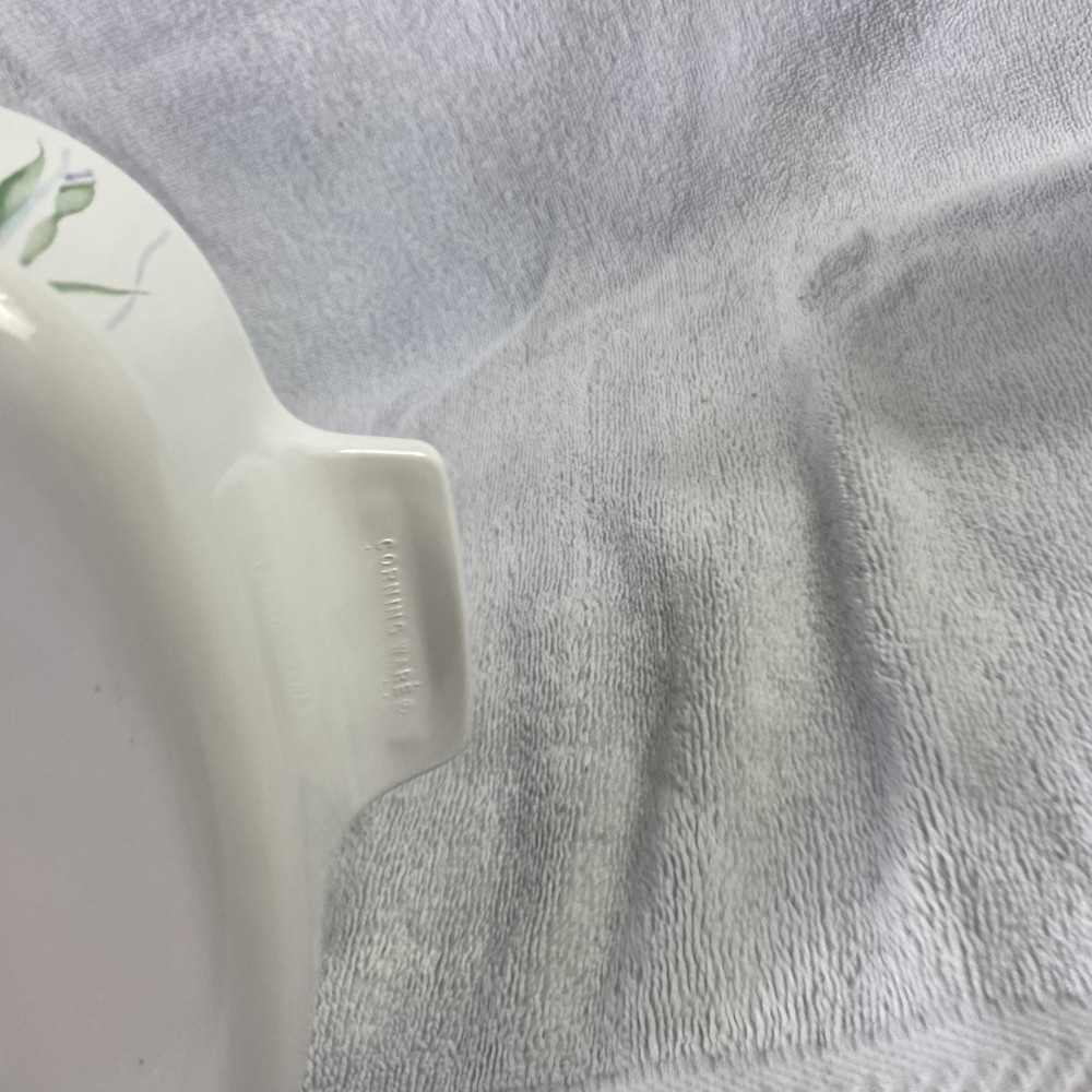 CorningWare Shadow Iris Casserole Pan A-1-B 1L White Floral Baking Dish