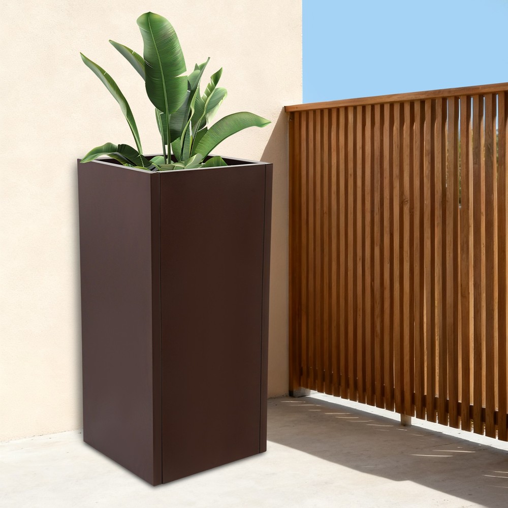Heavy Duty Planter Box for Outdoor Plants, Tall Metal Planter Box, Rectangular