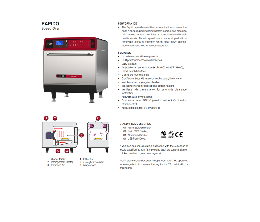Axis RAPIDO Electric Countertop Speed Oven