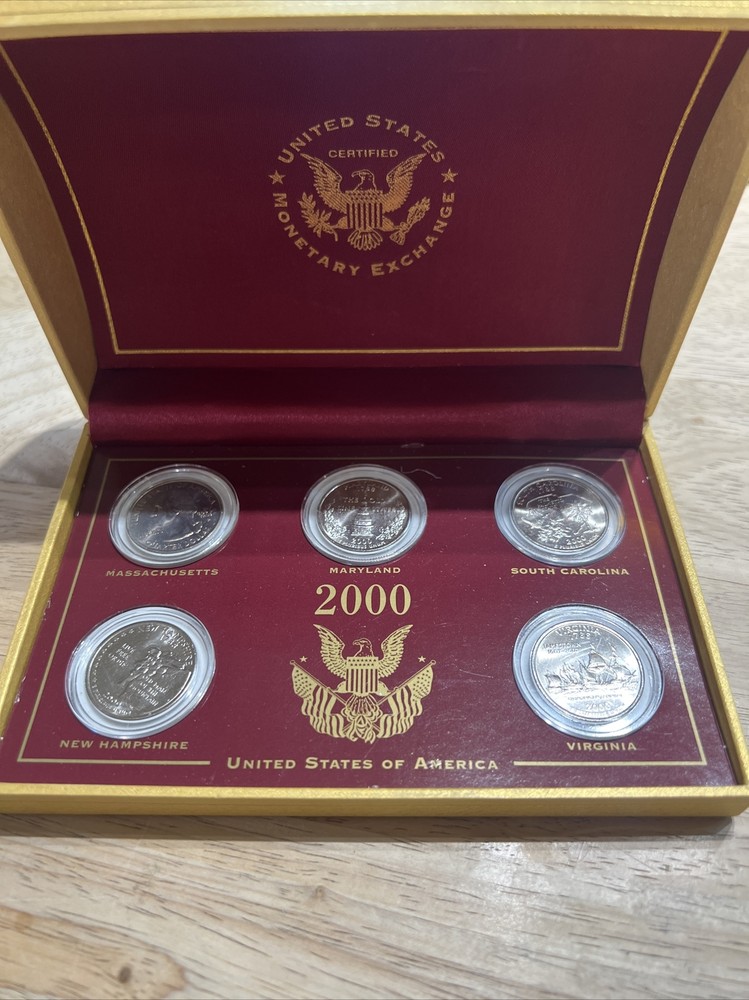 United States Monetary Exchange 2000 US mint proof set 5 Quarters W/Case