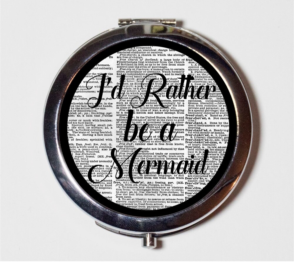 I'd Rather be a Mermaid Compact Mirror Make Up Pocket Cosmetic