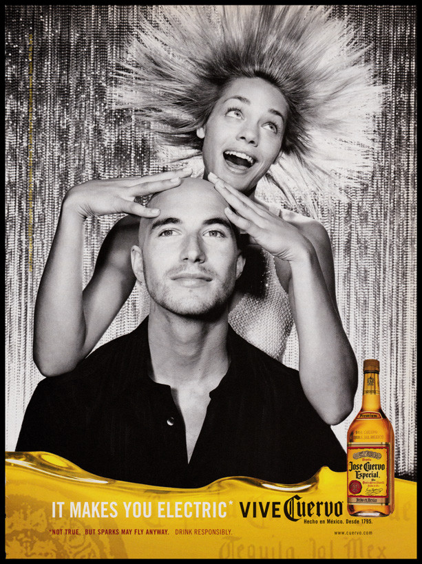 Jose Cuervo PRINT AD 2003 Electrifying - Woman in shock