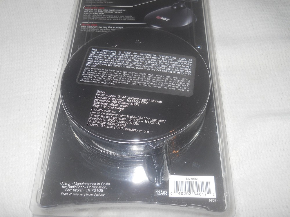 Gigaware Noise-Cancelling PC Desktop Microphone - Omnidirectional - Black