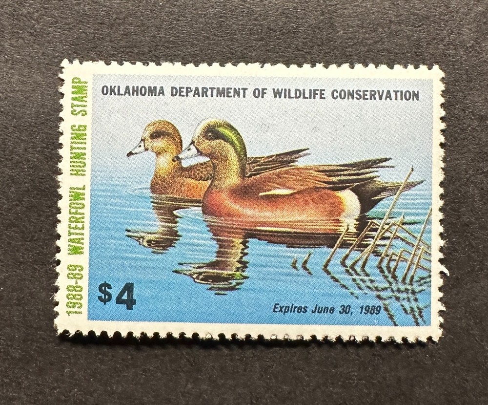 WTDstamps - 1988 OKLAHOMA - State Duck Stamp - Mint OG NH