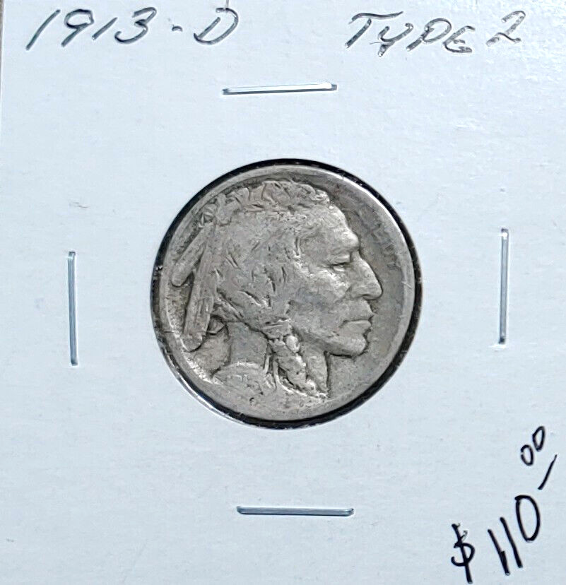 1913-D Type 2 Buffalo Nickel - Free Shipping