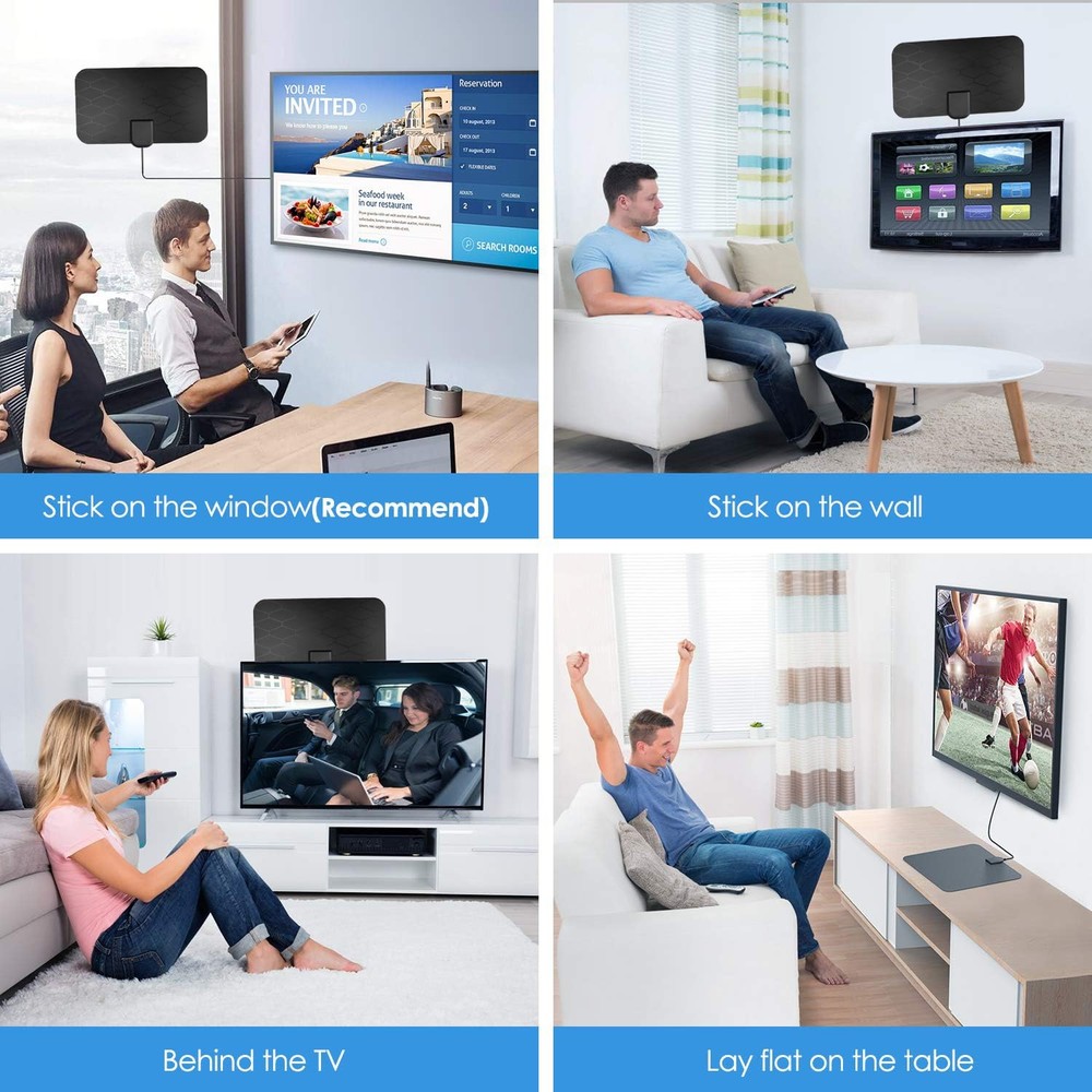 Digital TV Antenna, for Smart ,360°Reception,Support 4K 1080p