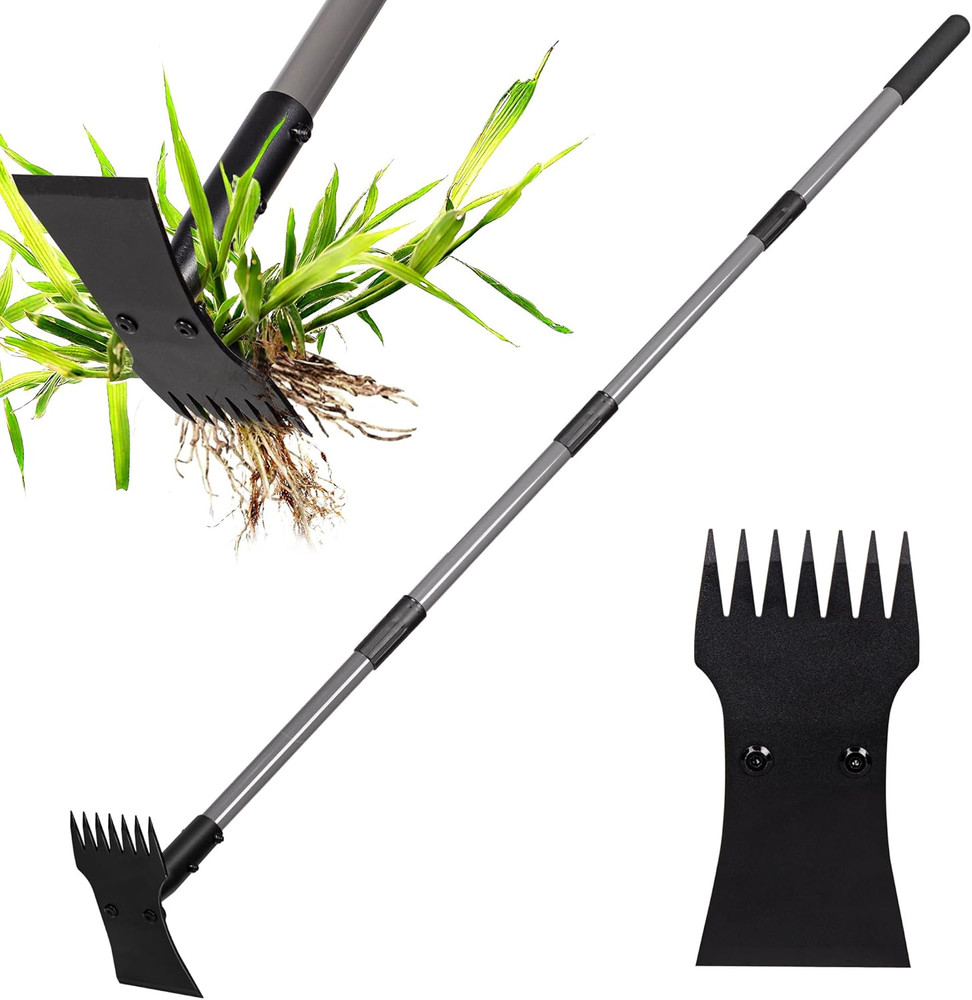 Garden Weeder Tool – Manual Weed Puller & Uprooting Weeding Tool with Weed Rake,