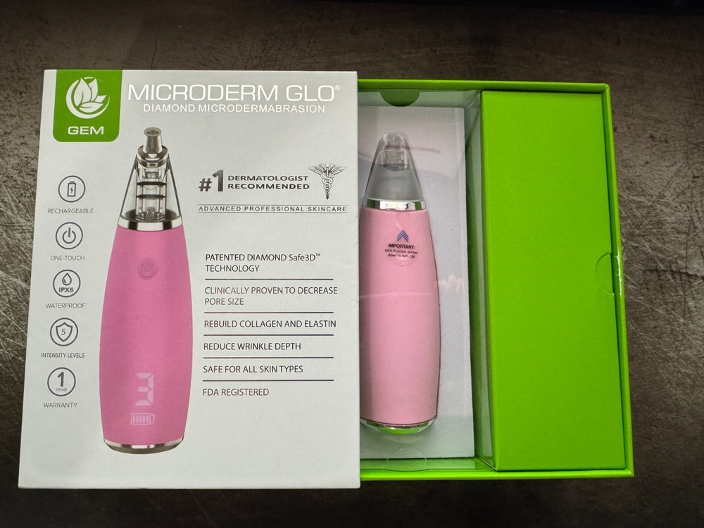 Microderm GLO GEM Diamond Microdermabrasion and Suction Tool - Blackhead Remo...