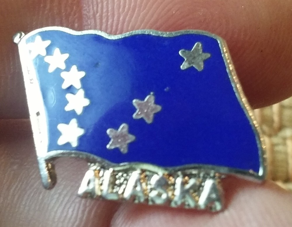 3 State of Alaska flag pins all different