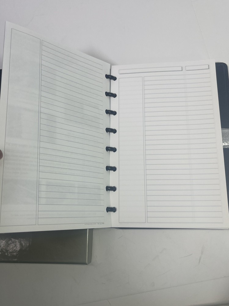 Levenger Circa Foldover Notebook Black Leather Size Junior New In Box