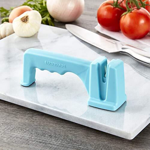 Farberware Edgekeeper Tabletop Kitchen Knife Sharpener, 7.5-Inch, Aqua