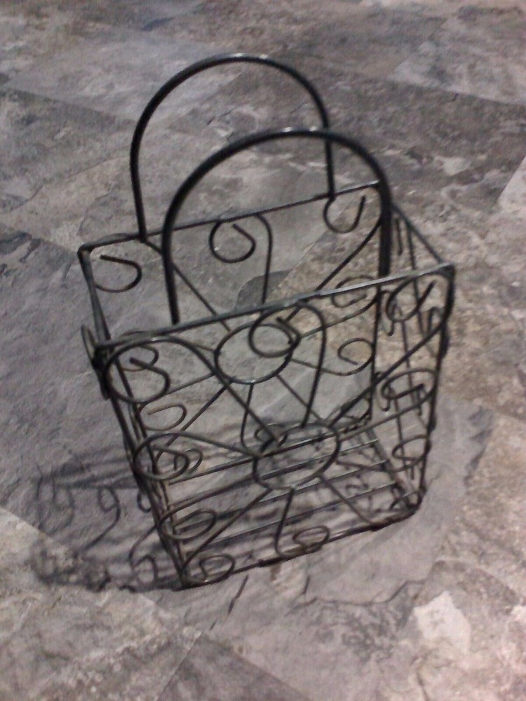 Basket metal pewter decor
