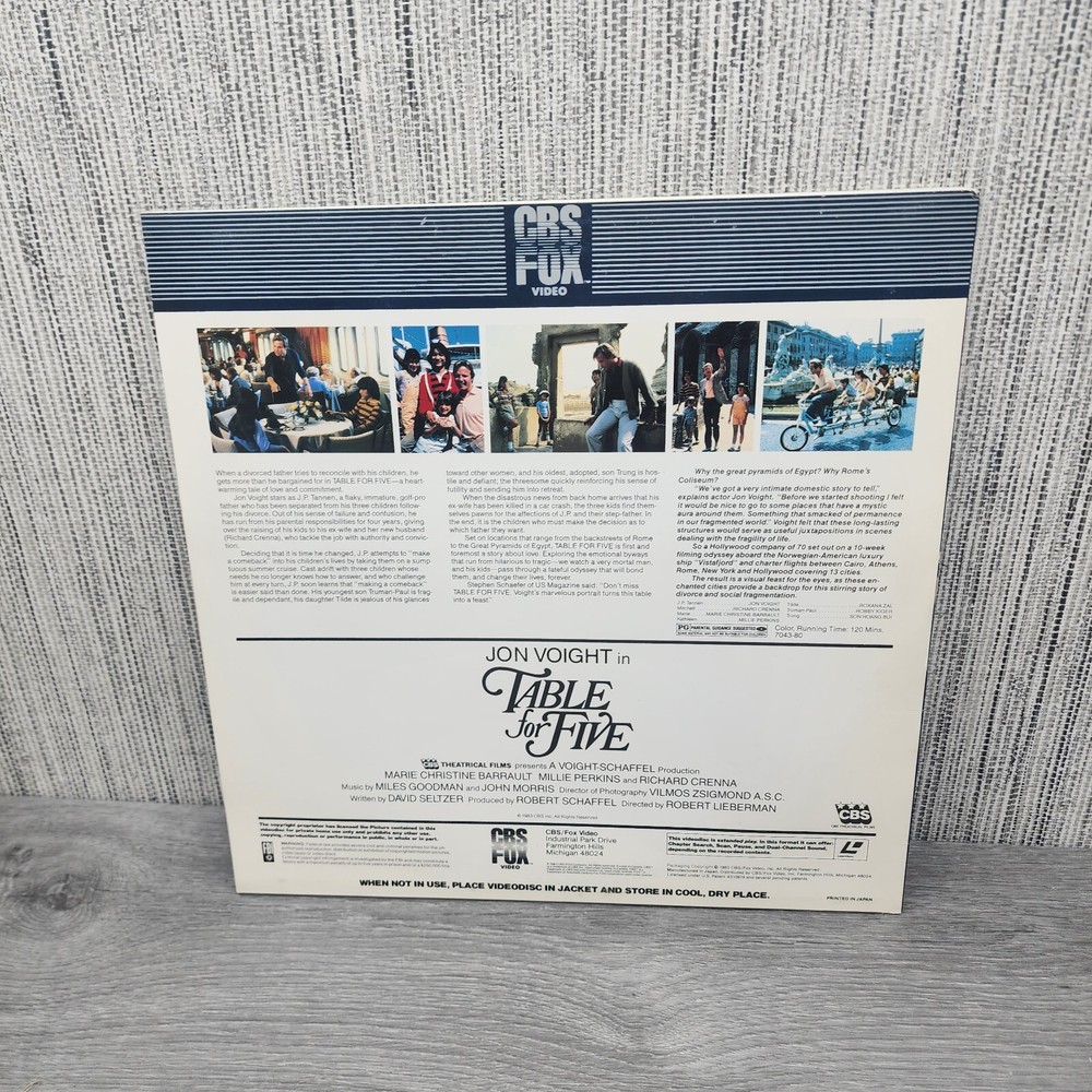 Table For Five Extended Play Laserdisc - Jon Voight