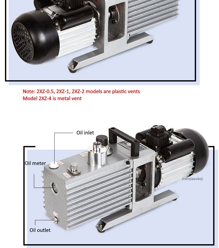 370W Rotary Vane Vacuum Pump Two-stage 2XZ-2 Direct Connected Lab Small Pump