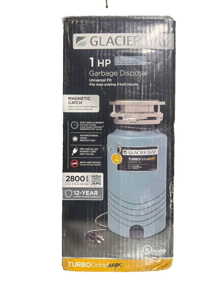 Glacier Bay TurboGrind Max 1HP Continuous Feed Garbage Disposal  A/B