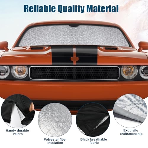 6 Layers Custom Fit Windshield Sun Shade for 2008-2023 Dodge Challenger
