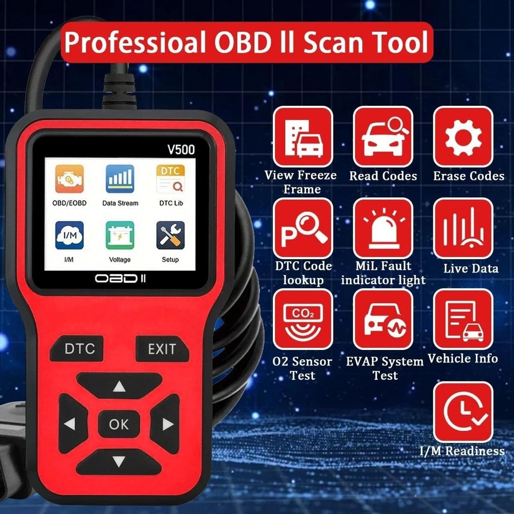 V500 OBD2 Scanner Diagnostic Tool, Professional Code Reader with Live Data Strea