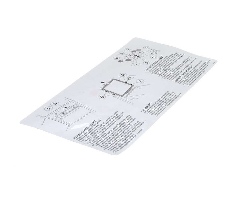 Henny Penny Label-Filter Instruction 16182 - Genuine OEM Replacement Part