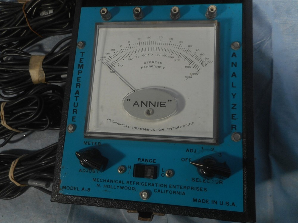 Annie A-8 Temperature Analyzer Blue Face Dual Range 4 Locations with Cables