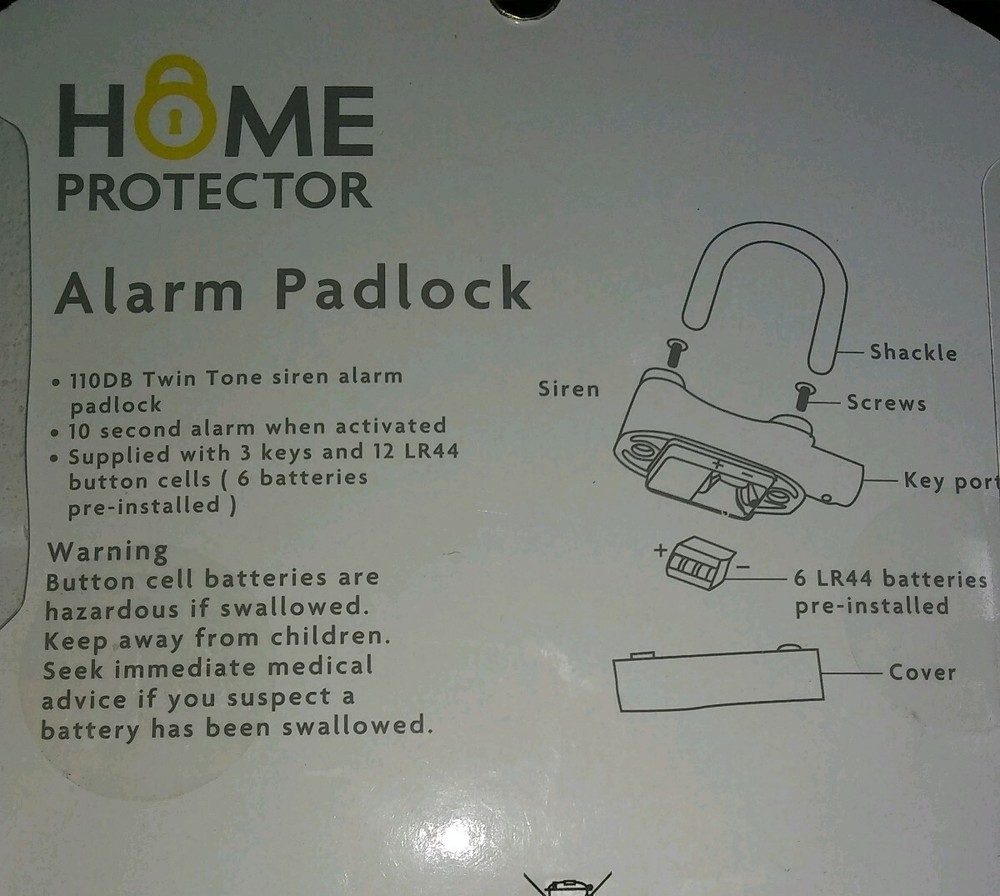 Motorcycle Siren Disk Lock, Hardened Steel