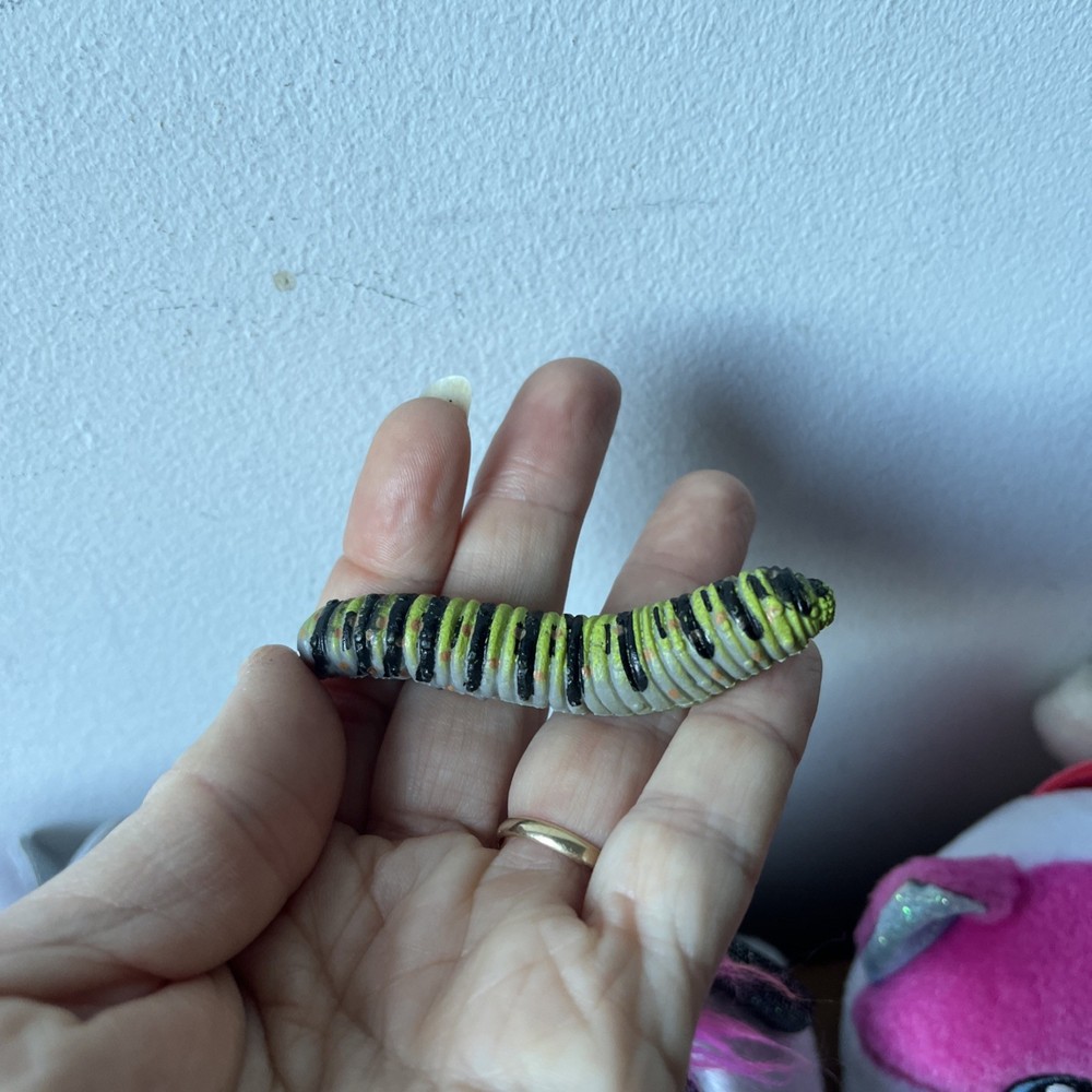 Monarch Caterpillar Plastic Toy 2.5” Realistic Bug Creepy Crawly Creature Prank