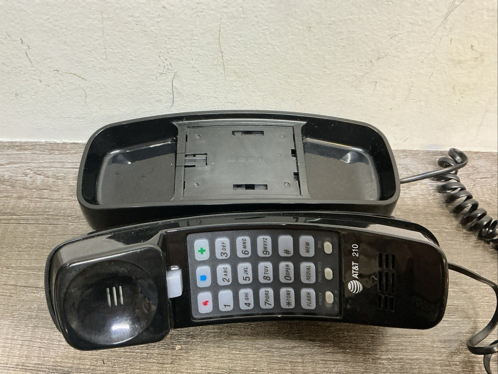 AT&T 210 Basic Trimline Corded Phone Single Line No AC Power Required Black