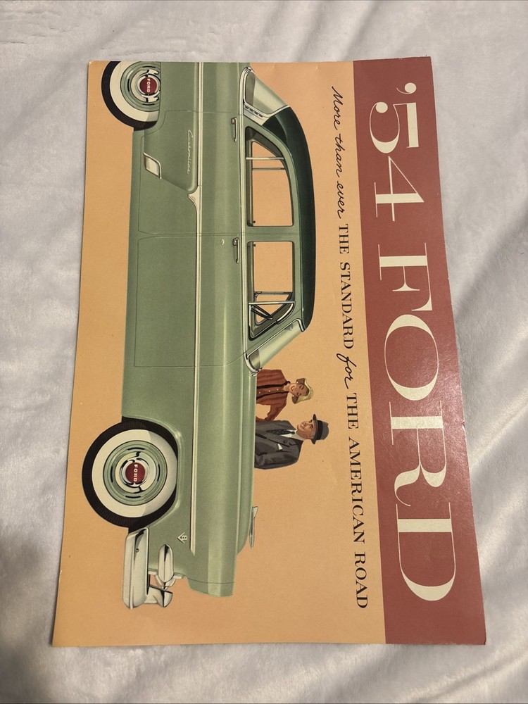 1954 Ford 28pg Brochure Crestline Mainline Customline Wagon
