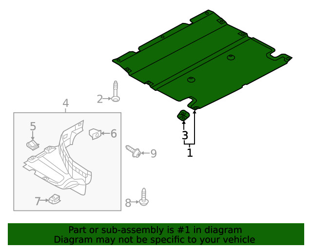Genuine Audi Radiator Support Splash Shield 80B-863-821-C