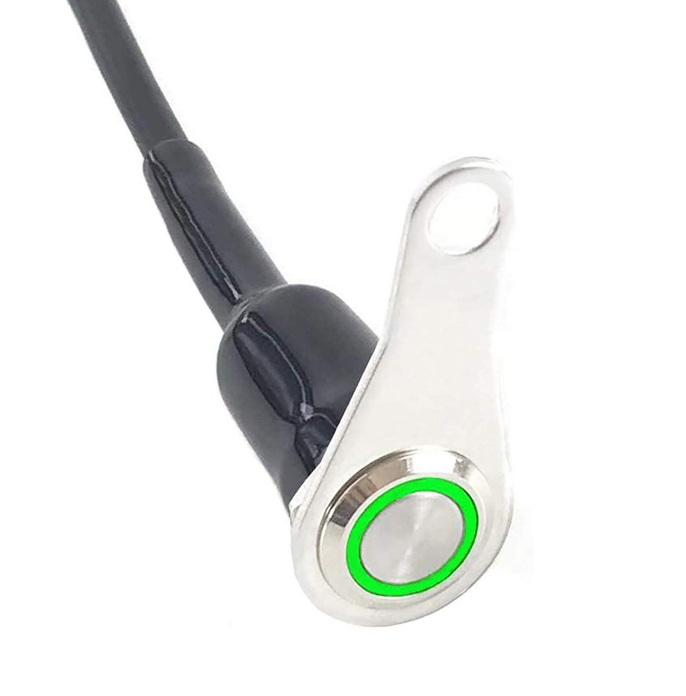 Stainless Steel LED Motorcycle Handlebar Switch Horn Kill Start Button Green