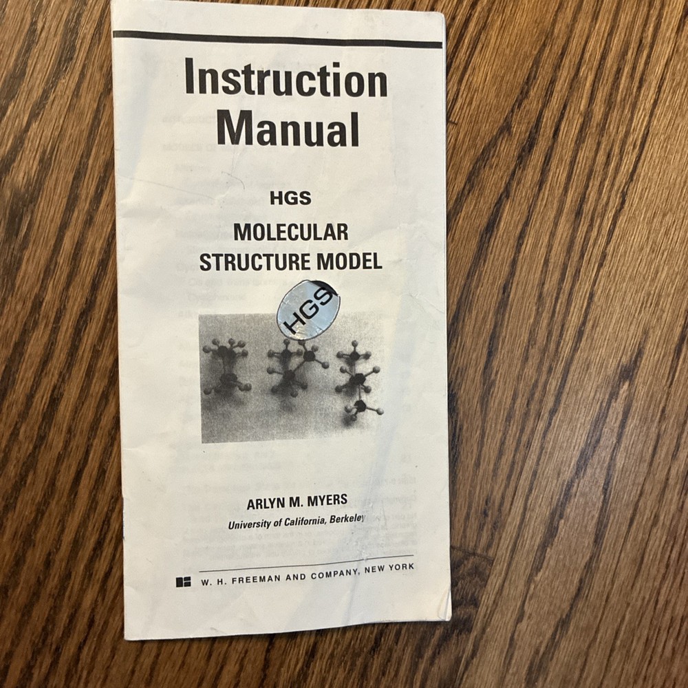 Molecular Structure Model Kit Organic Chemistry 2001 WH Freeman Co.