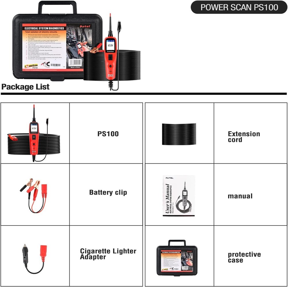 Autel Powerscan PS100 Car Power Circuit Tester Electrical System Diagnostic Tool
