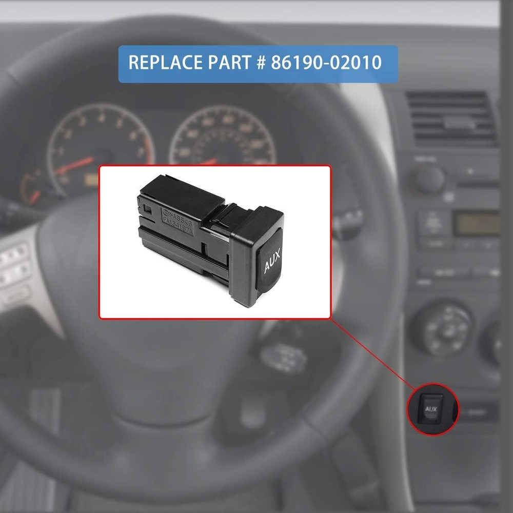 86190-02010 Aux Port Input Auxiliary Jack Adapter Compatible with black