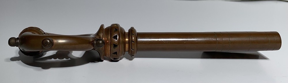 FINE Antique LARGE BRONZE KEY Figural CORKSCREW SIGNED