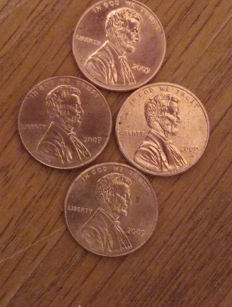 2009 Bicentennial Lincoln Cent 4- Coin Set/Error