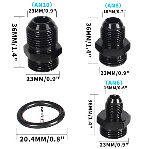Inline Fuel Filter 6AN 8AN 10AN Adapter 100 Micron Cleanable Fuel Filter