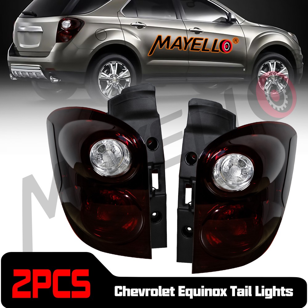 Fit 2010-2015 Equinox Smoke Red Tail Lights Driver + Passenger Side Replacement