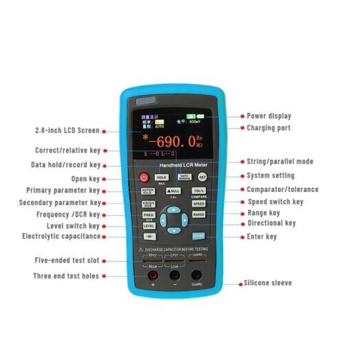 LCR Meter Handheld Capacitance Meter Inductance Meter With Accuracy 0.20%