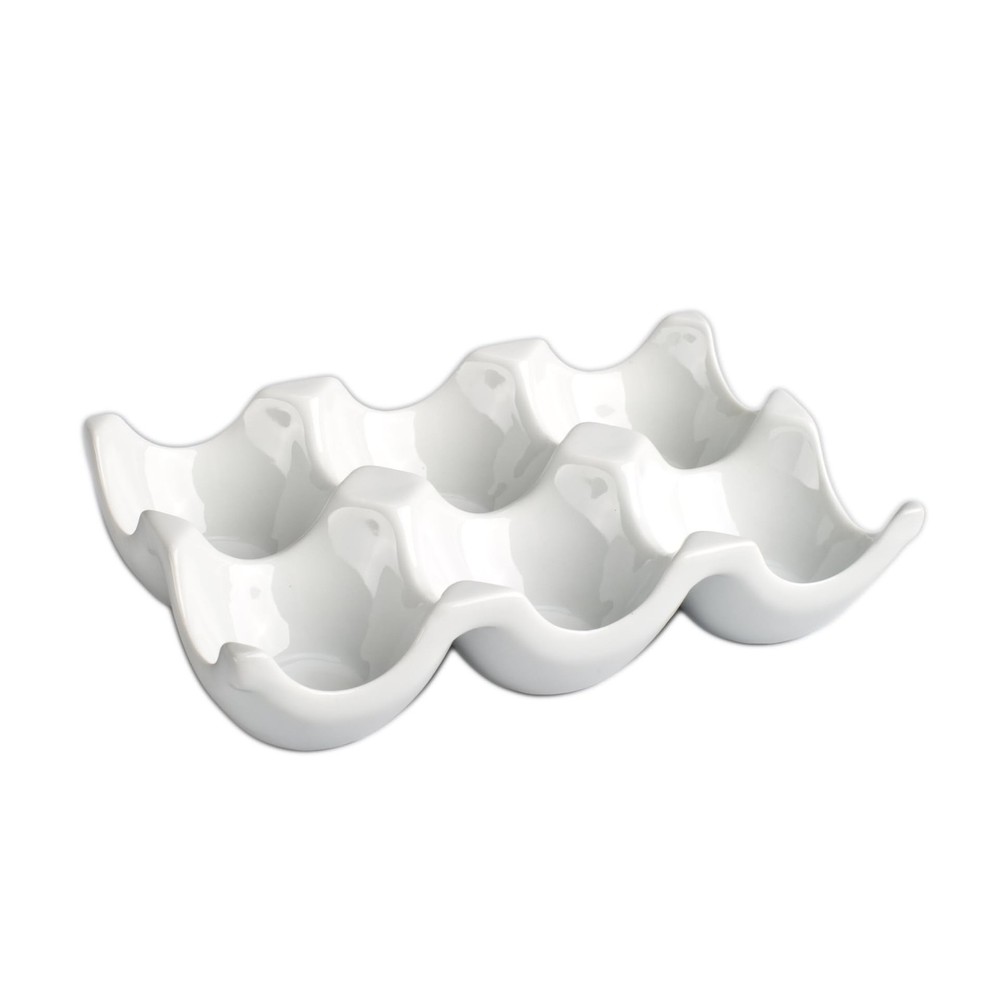 BIA White Porcelain Half Dozen Egg Crate