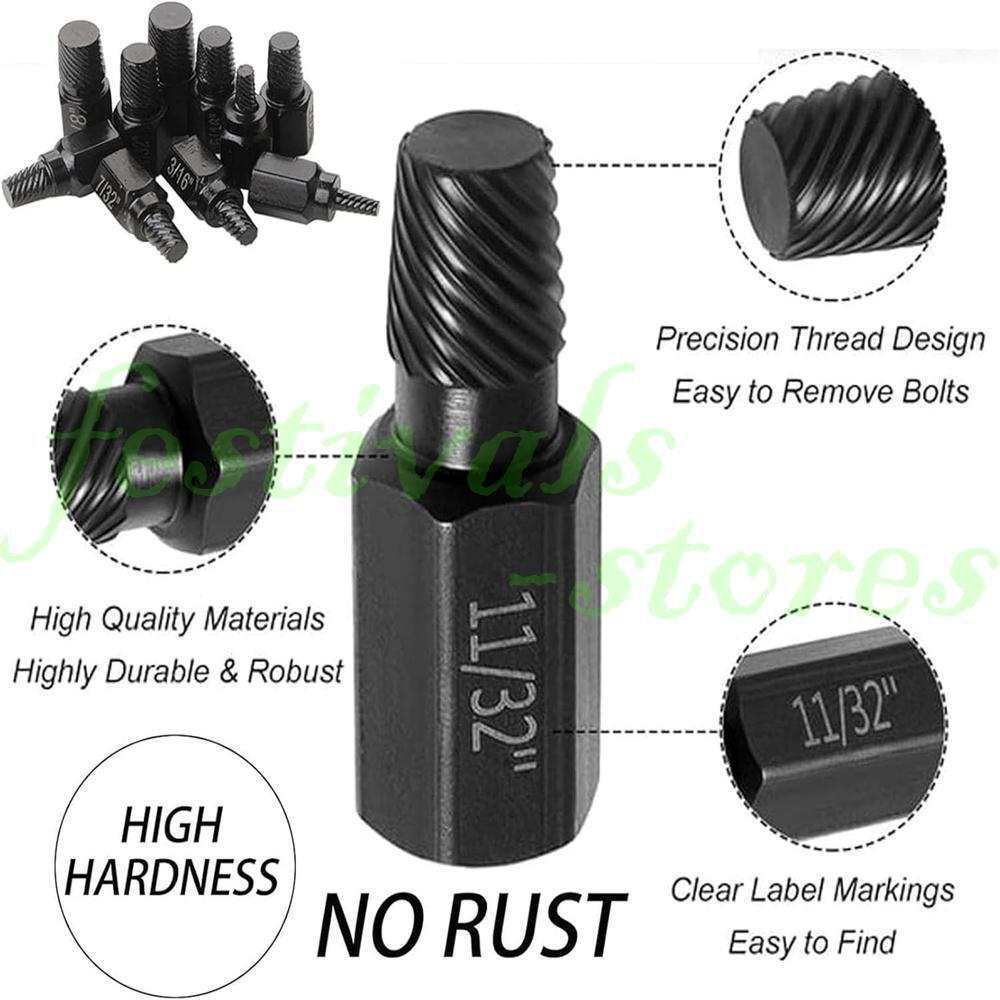 25 PC Multi-Spline Screw Extractor Set Hex Head Bit Socket Wrench Bolt Remover