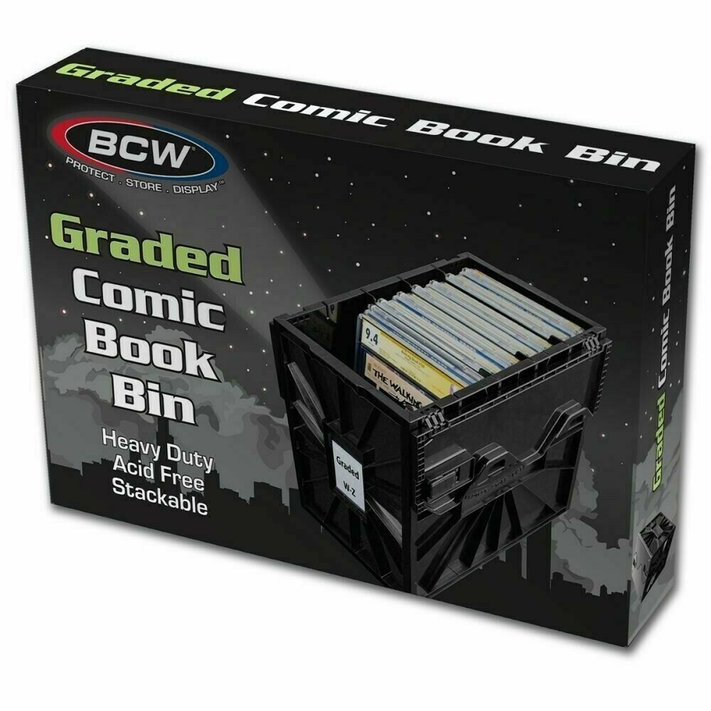 2X BCW Graded Certified Comic Book Storage Plastic Bin Stackable Box Heavy Duty