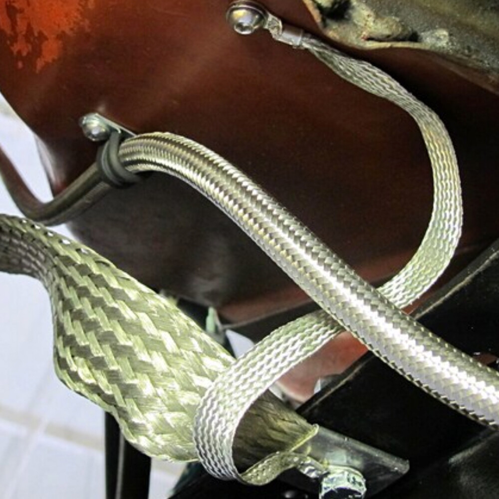 Wire Shielding Ground Straps Braided Copper Tinned Electrical Cable Sleeves Lot