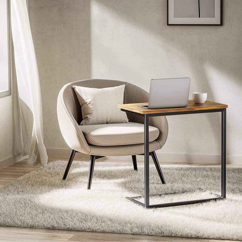 C Shaped End Table 27 inches High Side Table Couch Slide Under C Table Sofa Side